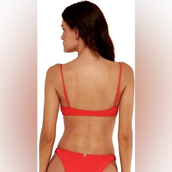 Vix by Paula Hermanny Firenze Erin Knot Top in Coral - Picture 6 of 16